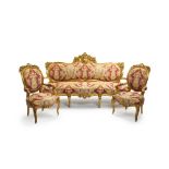 A French giltwood parlor suite