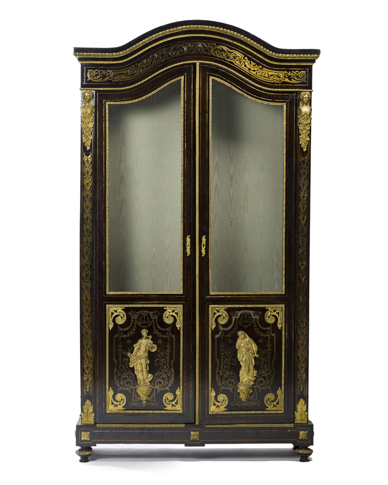 A Louis XIV-style gilt bronze-mounted display cabinet