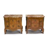 A pair of Louis XV transitional marquetry commodes