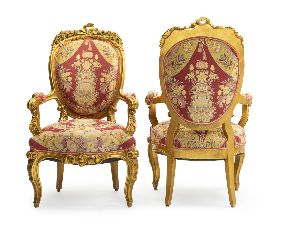 A French giltwood parlor suite - Image 3 of 3