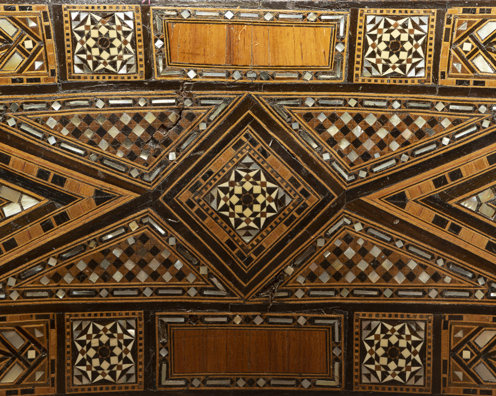 A pair of Syrian parquetry barrel chairs - Image 4 of 5