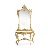 An Italian giltwood console and mirror