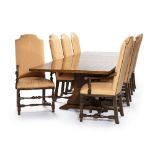 A dining table and chairs