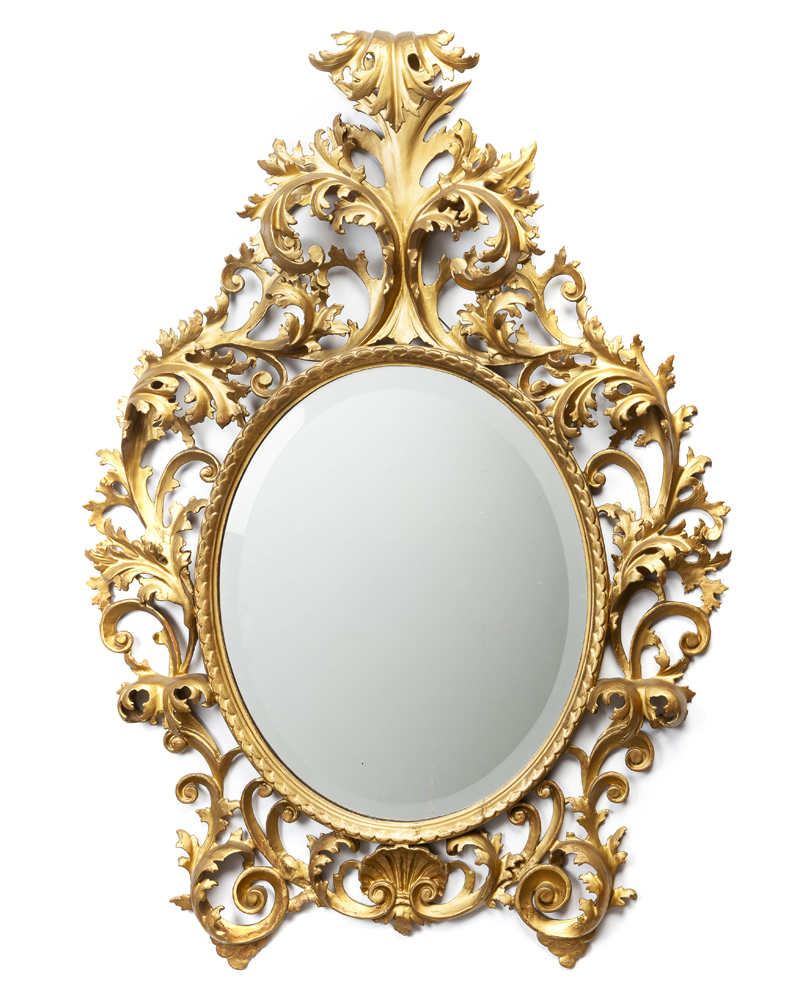 A Continental carved giltwood wall mirror