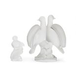 Two Lalique frosted glass sculptures