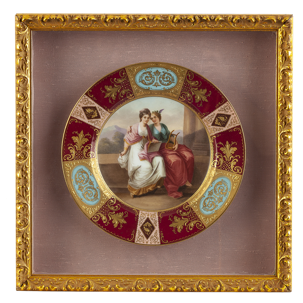 A Royal Vienna hand-painted plate