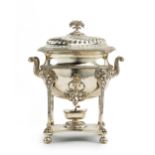 An English silver plated hot water urn