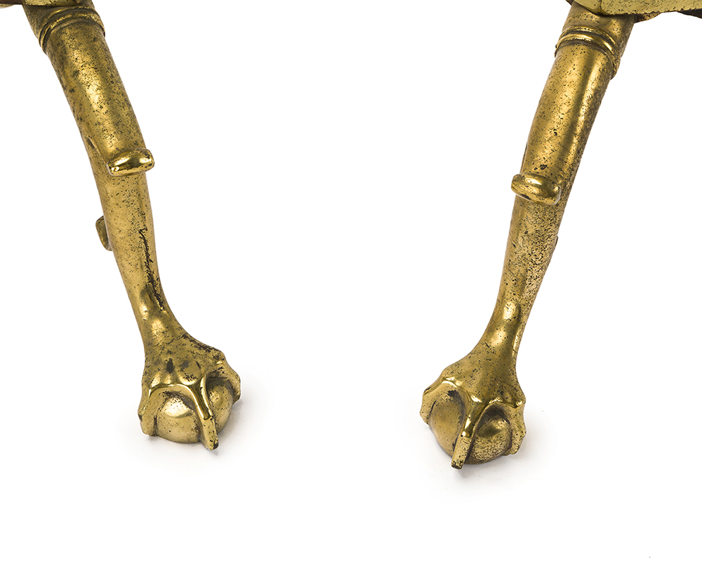 A pair of brass andirons - Image 2 of 2