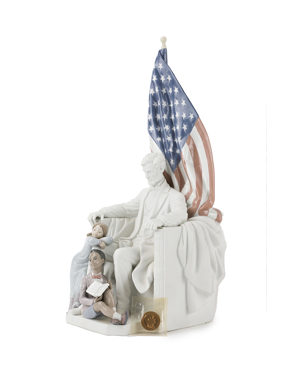 A large Lladro Lincoln commemorative porcelain sculpture