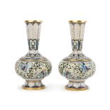 A pair of Chinese cloisonné vases