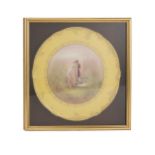 A framed French Havilland figurative platter