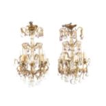 A pair of Louis XV-style chandeliers