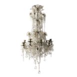 A Venetian style multi-candle chandelier