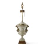 A Continental gilt bronze-mounted marble table lamp