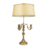 A French gilt-bronze bouillotte-style lamp