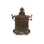 A Japanese cast iron lantern