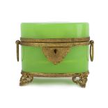 An opaline glass vanity box