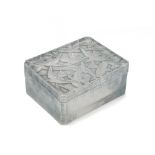 A Rene Lalique "Hirondelles" frosted glass vanity box