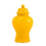 A yellow Peking glass ginger jar