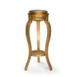 A French carved and giltwood fern/candle stand