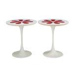 A pair of Saarinen-style tulip end tables