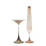 Two Nils Landberg for Orrefers glass vases