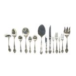 A Gorham "Melrose" sterling silver flatware service