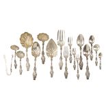 A Whiting & Co. "Lily" sterling silver flatware service