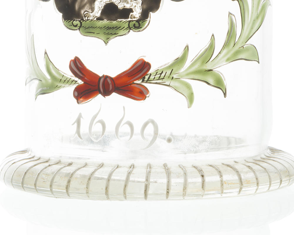 A German enameled glass goblet - Image 3 of 4