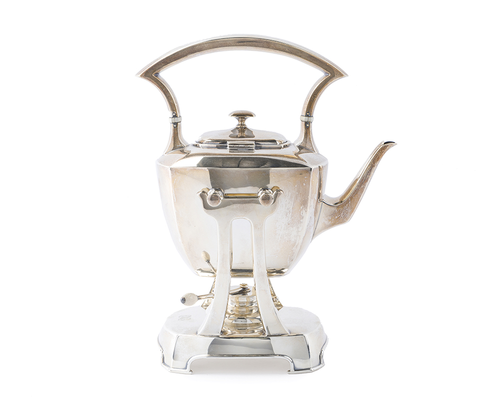 A J.E. Caldwell sterling silver tipping kettle