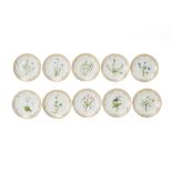 Ten Royal Copenhagen "Flora Danica" salad plates