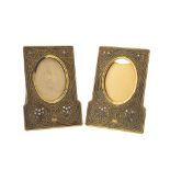 A pair of Tiffany Studios "Abalone" gilt-bronze picture frames