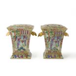 A pair of Chinese Rose Canton vases