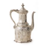 A Gothic Revival Ball, Black & Co. silver coffee pot