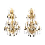 A pair of crystal sconces