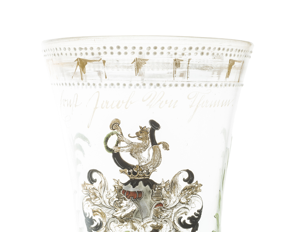 A German enameled glass goblet - Image 4 of 4
