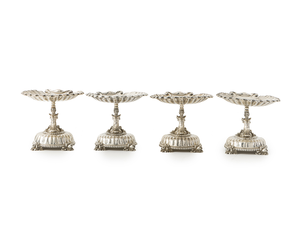 Four E.F. Caldwell & Co. neoclassical silver tazzas