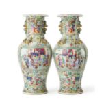 A pair of hand-painted Chinese floor vases