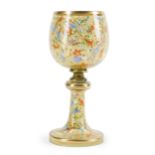 A Bohemian enameled glass chalice