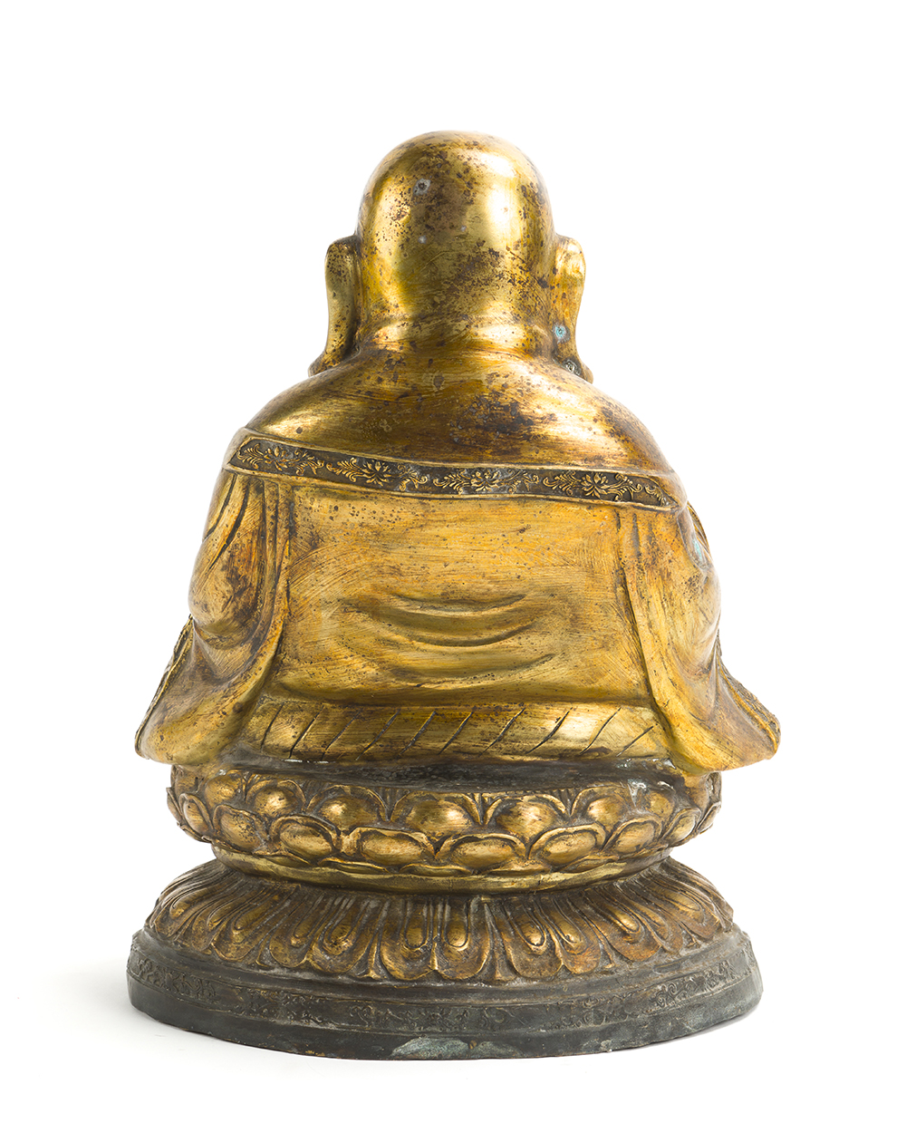 A Chinese gilt-bronze Budai - Image 2 of 4