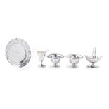 Five sterling silver table items