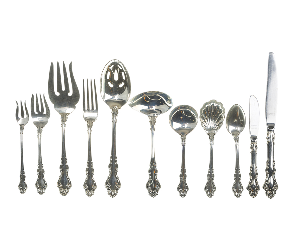 A Reed & Barton "Spanish Baroque" sterling silver flatware service