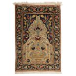 A Hereke silk prayer rug