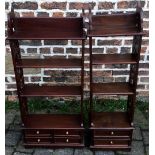 Two small mahogany shelf units