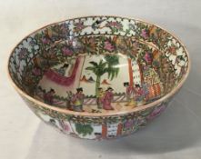 Modern Chinese famille rose porcelain punch bowl