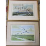 3 large framed Peter Scott prints signed in pencil with studio blind stamp inc 'Pink feet - the