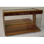Parker pens glass retail display cabinet