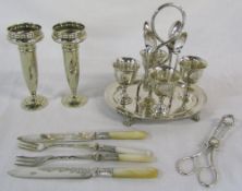 Selection of silver plate inc cutlery,