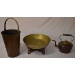 Oriental brass bowl,