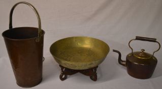 Oriental brass bowl,